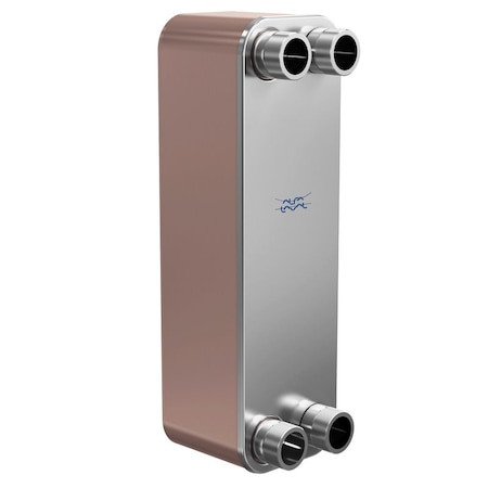 Alfa Laval Brazed Plate Heat Exchanger, AISI 316L, Stainless Steel, 110 Plates-Domestic Heating 2,500k BTU CB110-110H